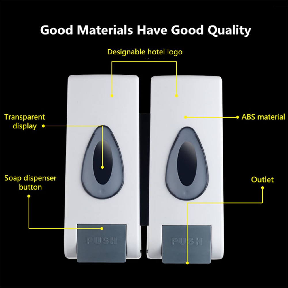 Enkele/Dubbele Wand-Zeepdispenser 350 Ml Vloeibare Zeep Container Shampoo Dispenser Voor Hotel Keuken Badkamer Accessoires