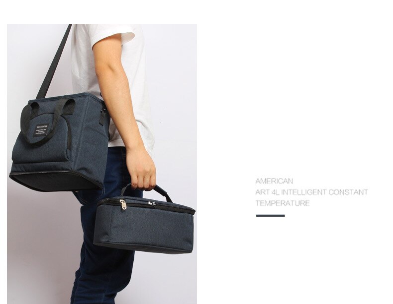 13L Afneembare Twee Lagen Koeltas Lekvrije Thermische Koele Schoudertas Ice Pack Picknick Lunchbox Inuslation Handtas Cool tas