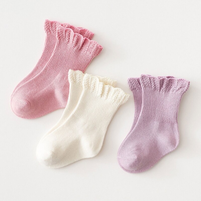 3 paar Baby-Socken freundlicher Mädchen Herbst Winter Warme Socken Kleidung Zubehör