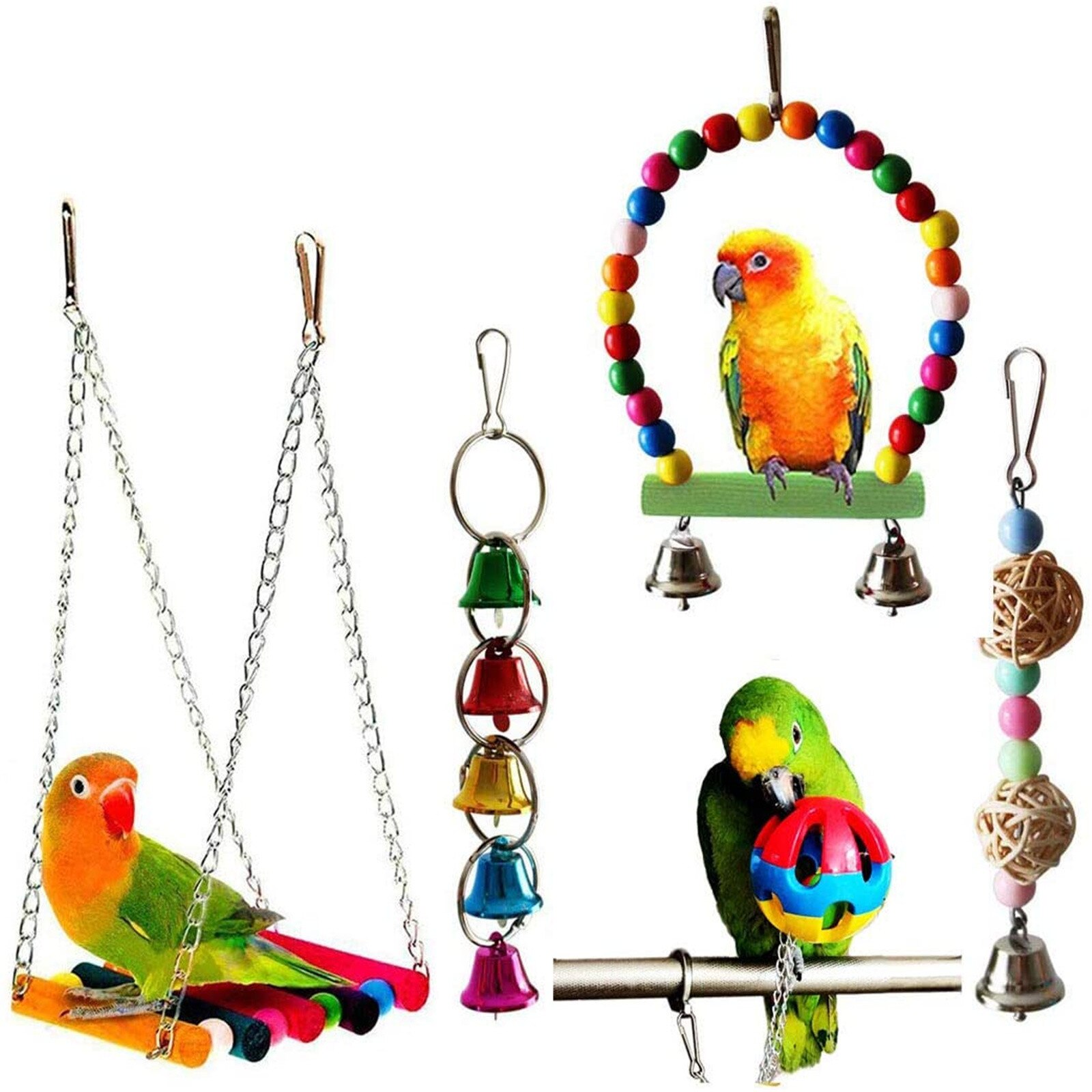 Papegaaien Speelgoed En Vogel Accessoires Voor Huisdier Speelgoed Swing Stand Budgie Parkiet Kooi Afrikaanse Grey Vogel Speelgoed Parkiet Kooi # t2g