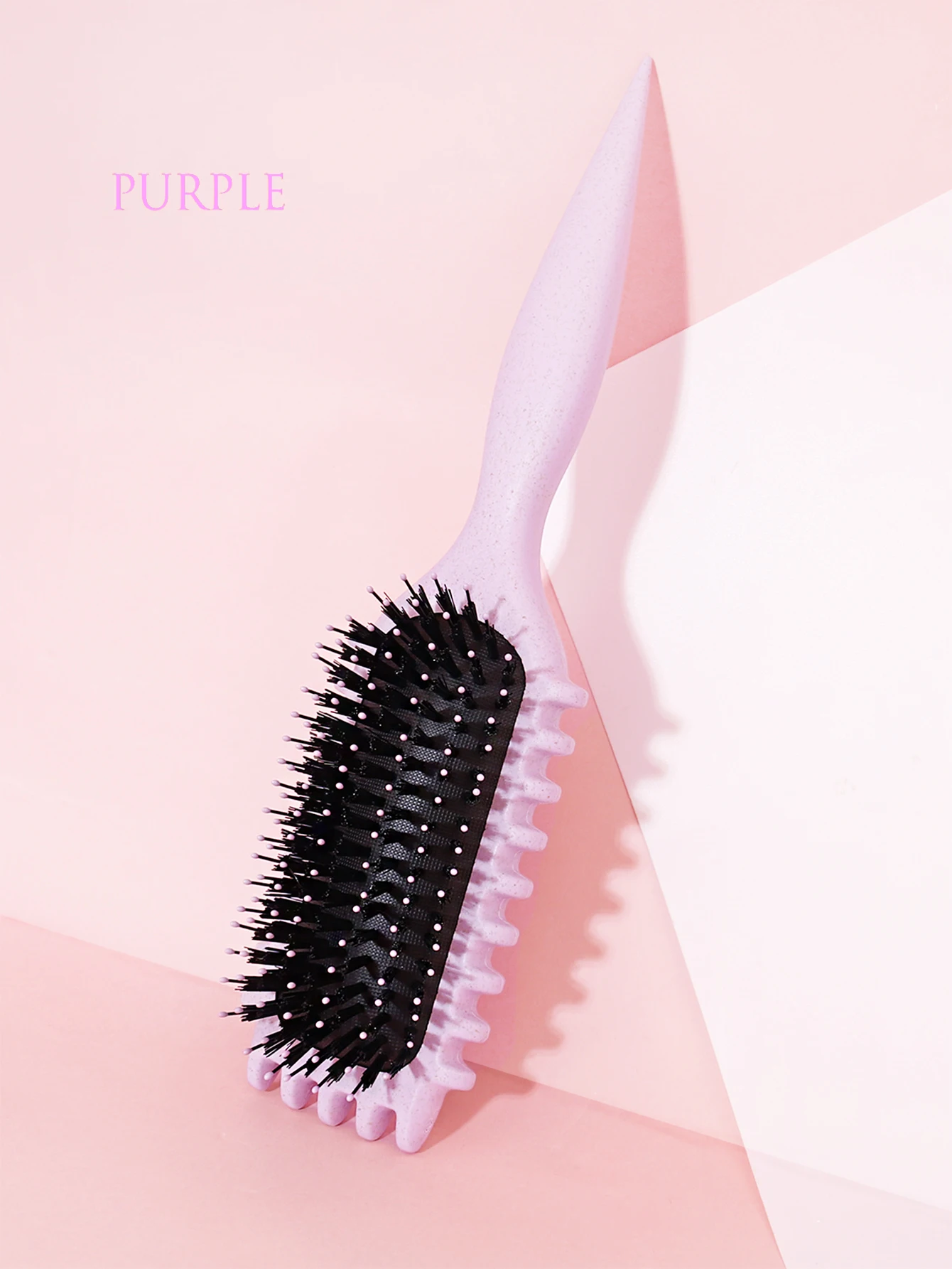 1 Uds. Cepillo de estilismo de definición de cabello rizado, cepillo de pelo para eliminación de arrugas, peine de pelo rizado húmedo enredado, herramienta de estilismo para cabello rizado: Negro