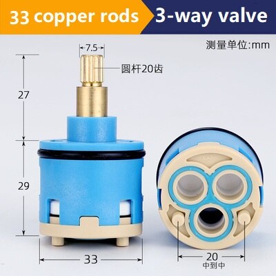 2/3/4/5 Manier Messing Abs Douche Kraan Kolom Keramische Schijf Cartridge Mengkraan Mixer Douche Bar Tap bad Mengkraan Badkamer: 3-way 33mm