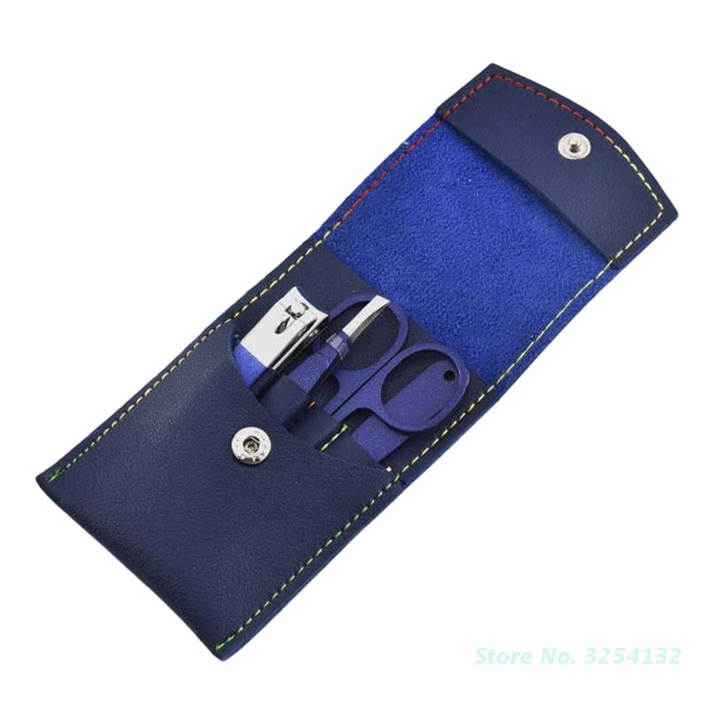 Blue Manicure Tools Set Stainless Steel Nail Clipper Kit of Pedicure Paronychia Nippers Trimmer Cutters: 4pcs