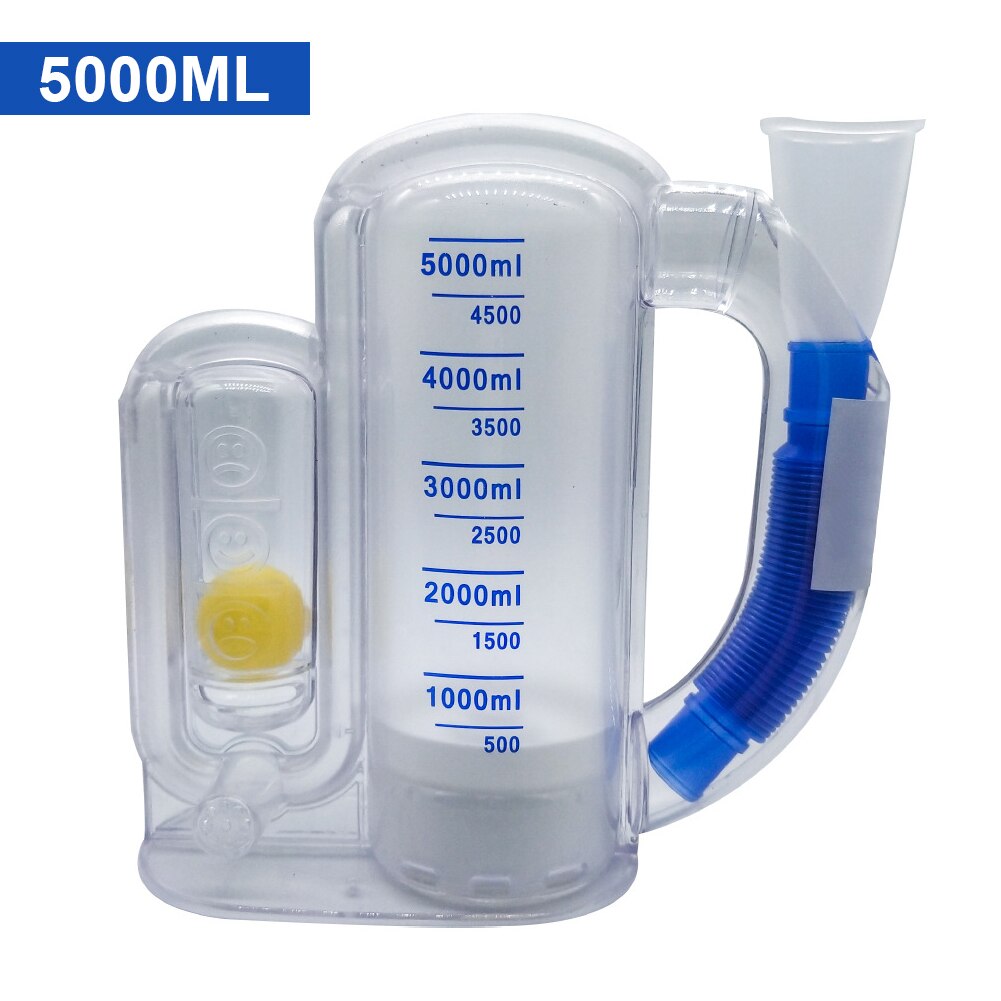 5000ml andningstränare vital kapacitet träningsmätare spirometri tränare lungfunktion volymetrisk rehabiliteringstränare: 5000ml