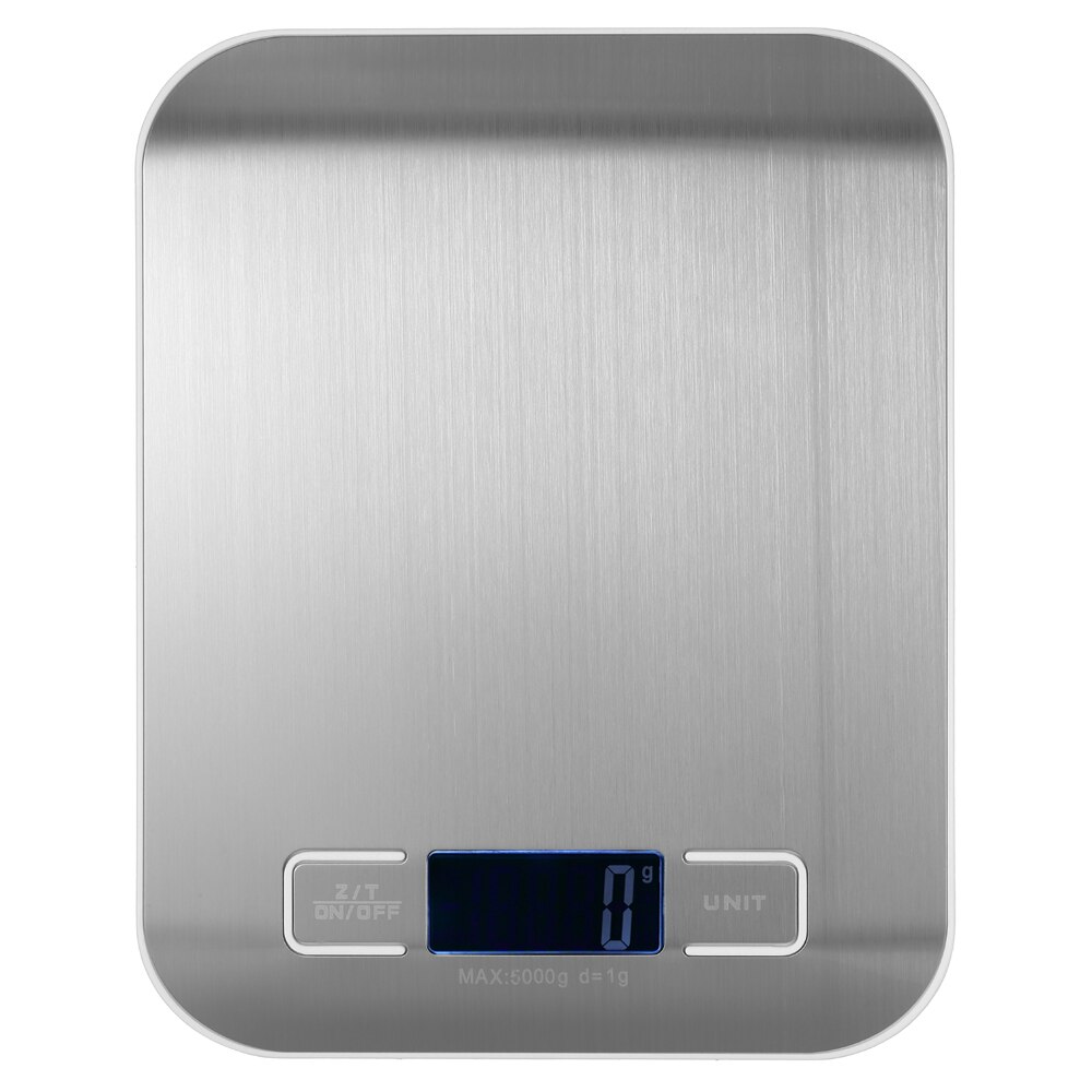5/10kg keittiövaaka kotitalouksien elektroninen ruokavaaka ruokavaliovaaka mittaustyökalu ohut lcd digitaalinen elektroninen vaaka: Valkoinen / 5kg