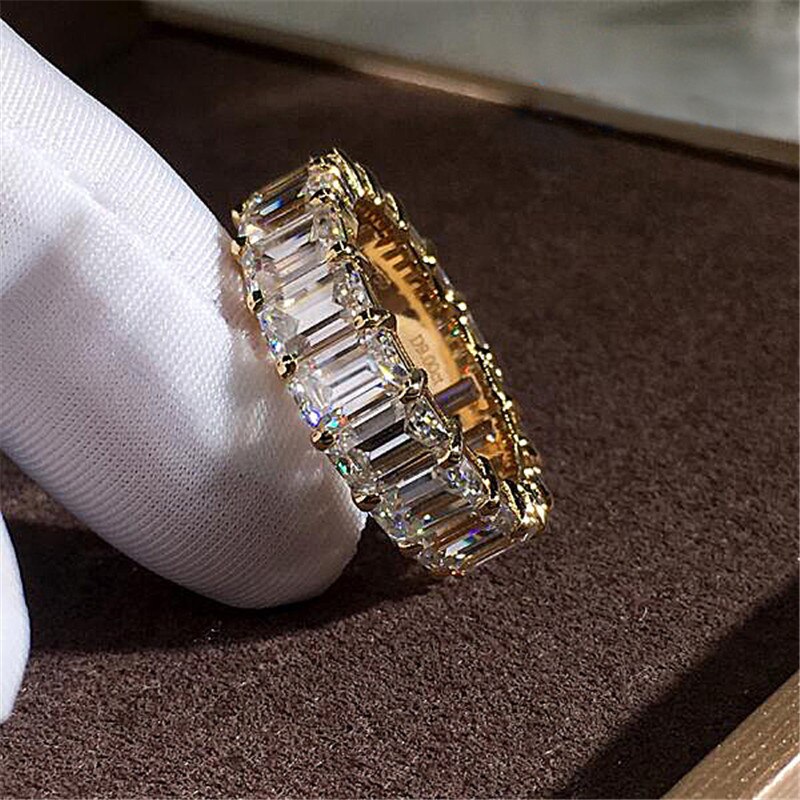 CC Hyperbole Ring For Women Silver 925 Bridal Wedding Rectangle Cubic Zirconia Fine Jewelry Accessories CC3130