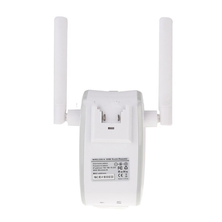 Wireless Wifi Router Mini Router 300Mbps Dual Antenna 2.4Ghz Wi-fi Repeater Range Signal Expander 802.11 b/g/n Wifi Router (EU)