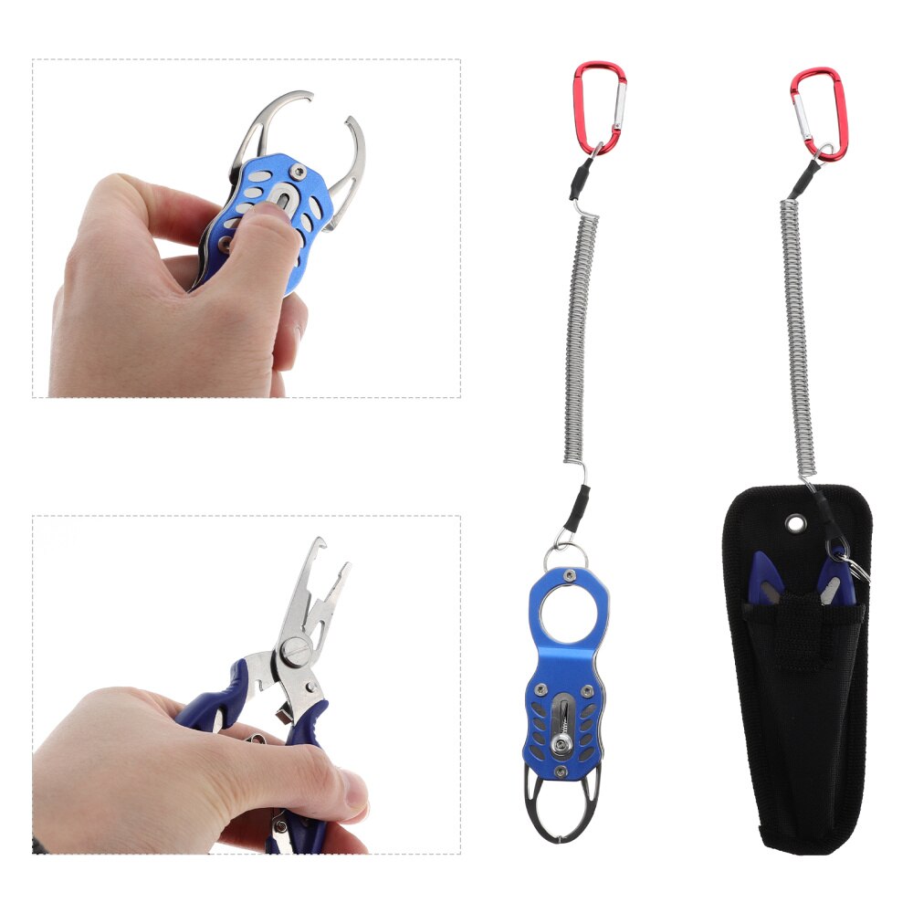 1 Set Stainless Steel Fishing Pliers Fish Lip Gripper Fishing Hook Remover Kit