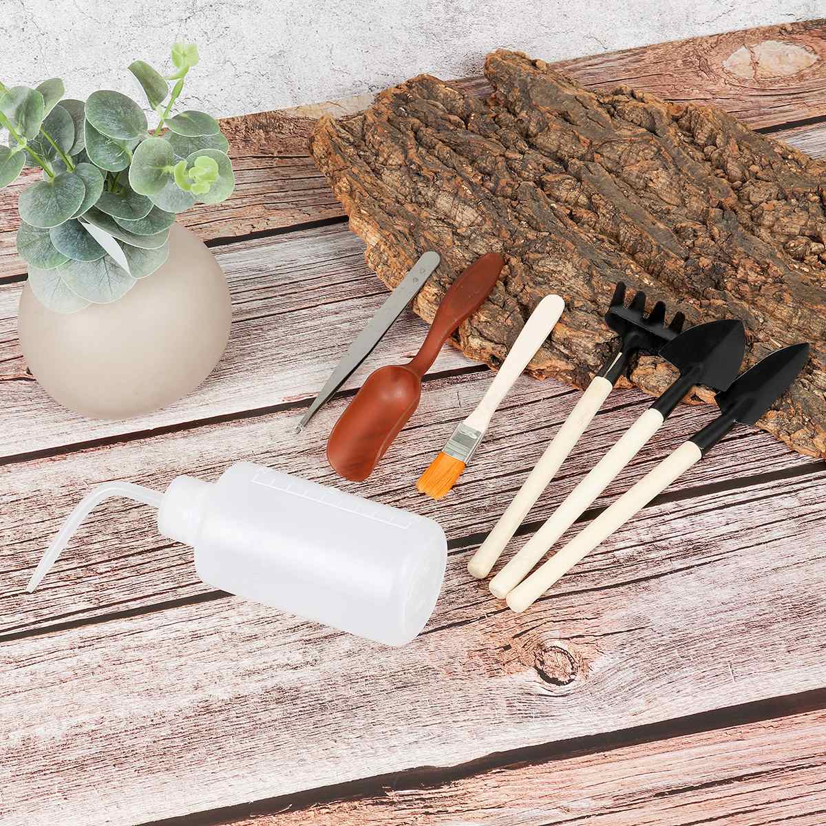 16/7Pcs Gardening Tool Miniature Set Hand Transplanting Succulent Planting Kits Outdoor Bonsai Tools Planting Flower Succulent