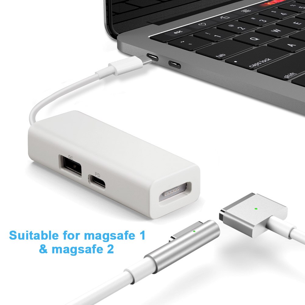 3 in 1 computer Portatili Accessori Magnetici Sicuro Smartphone Strumento USB-C per MagSafe Adattatore del Convertitore Durevole Portatile per Macbook pro 12