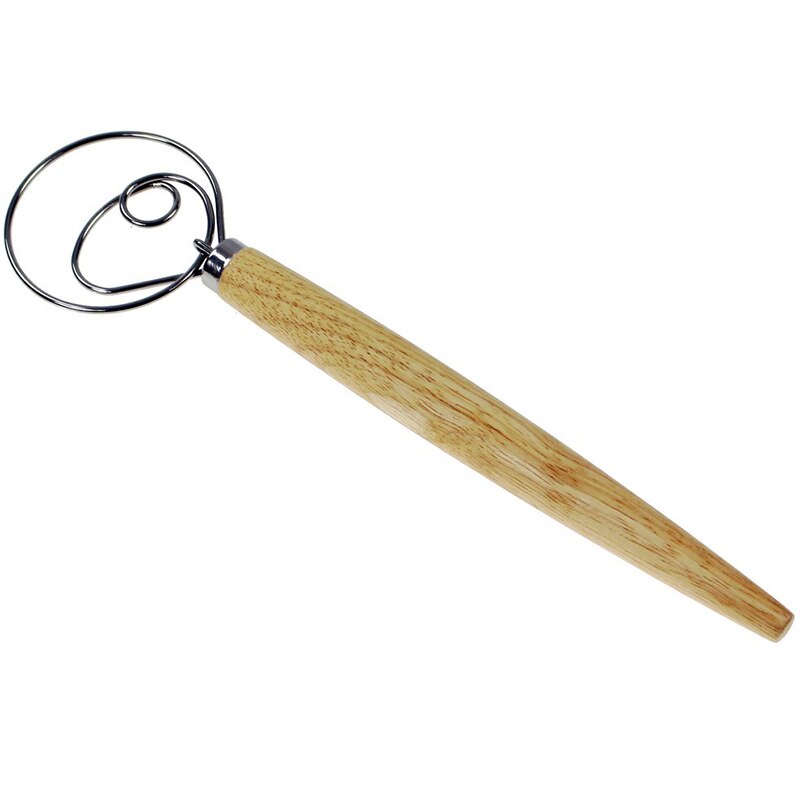 Mezclador de harina , batidor de huevos mezclador de harina de pan de metal, accesorios de manejo de la licuadora de madera para hornear, 2 paquetes