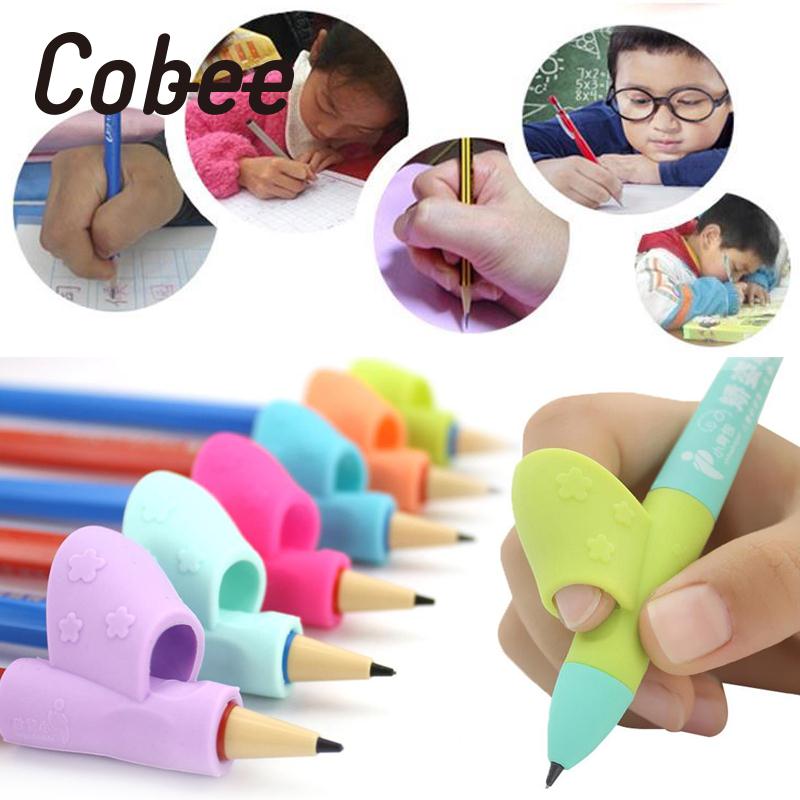 3PCS/Lot Cute Child Silicone Correction Hold Pen Fingerstall Writing Posture Correction Device Student School Stationery