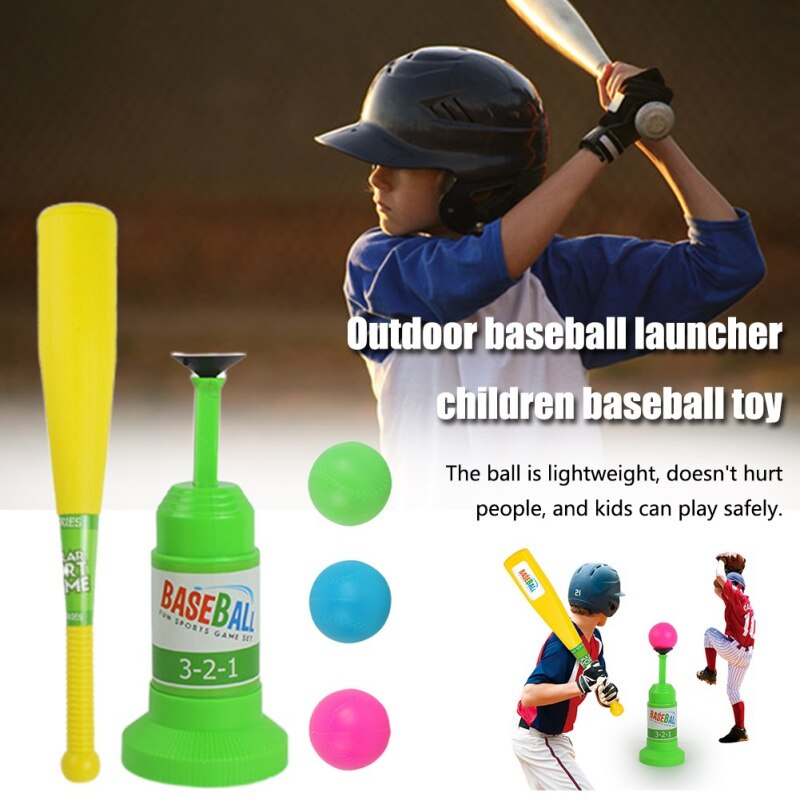 Utkastning baseball leksakssats slagträ utomhus för barn pojkar flickor fitness inomhus sport spel säkerhet aktivitet dagis automatisk