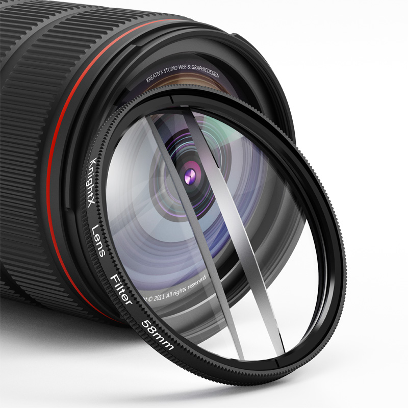 Knightx Twee Half Prisma Filter 49Mm 52Mm 58Mm 67Mm 77Mm Nd Portret Filter Lens Voor gital Slr Dslr Camera
