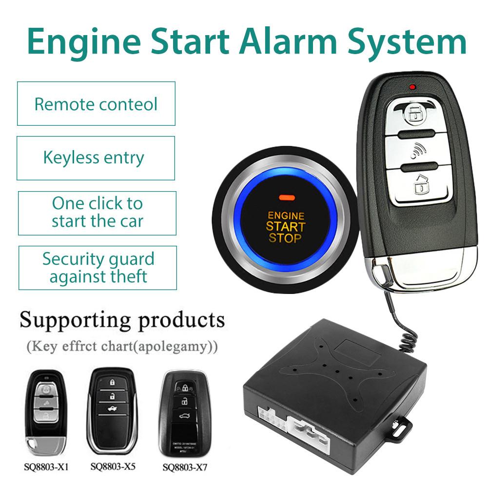 Smart One-button Start Car Start Stop Button Engine Push Start Button Alarm RFID Lock Keyless System With Remote Keyless Alarm