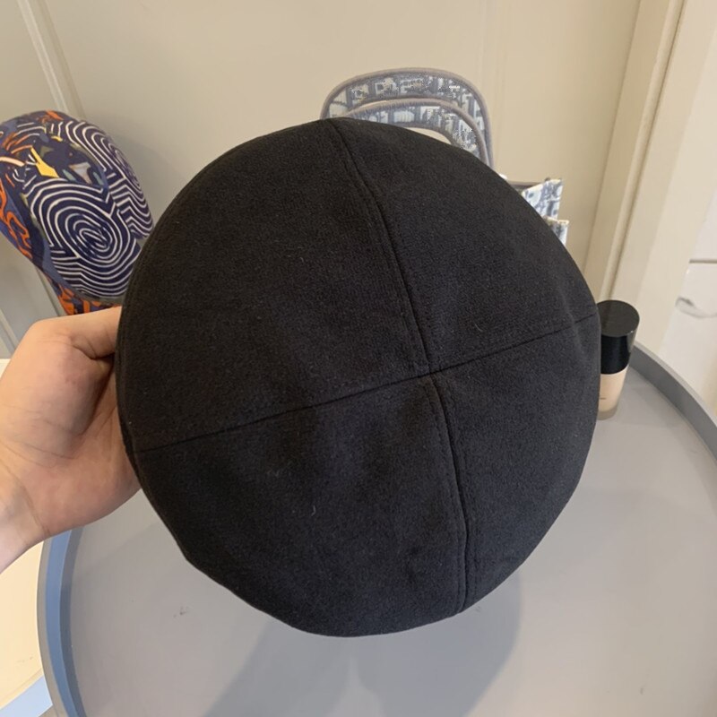 Moment Vintage Franse Baret Wollen Baret Winter Street Style Solid-Kleur Hoed Warm Beanie Hoed