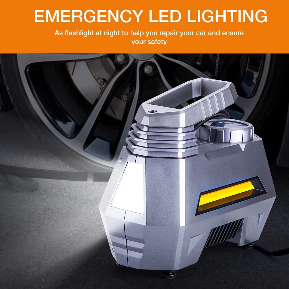 Car Air Compressor Portable Inflatable Pump 12V Automobile Tire Inflator Mini Electric Auto for Travel Boat Air Compressors Tool