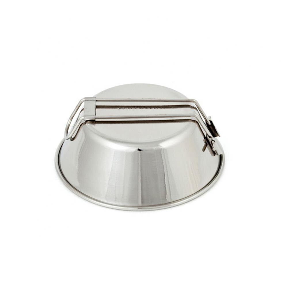 Opvouwbare Draagbare Roestvrijstalen Kom Voedsel Schotel Container Camping Wandelen Camping Accessoire Picknick Plaat Kom Servies