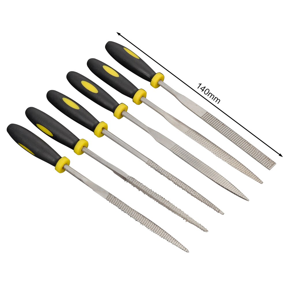 6pcs 140mm Metal Filing Rasp Needle File Wood Carving Tool Woodworking File Hand Tool Set
