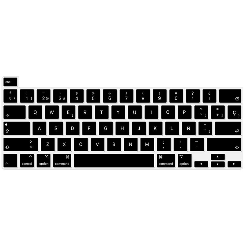 Spanish French Russian Arabic Thai Korean oreign Language Keyboard Skin Cover For MacBook Pro 16 Inch Touch ID A2141: Spanish