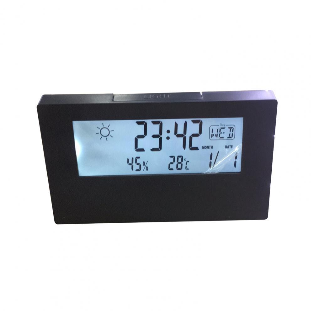 Useful Small Desk Clocks Battery Operate Mini Smart Electronic LCD Time Display Alarm Clock: BlackLight Version