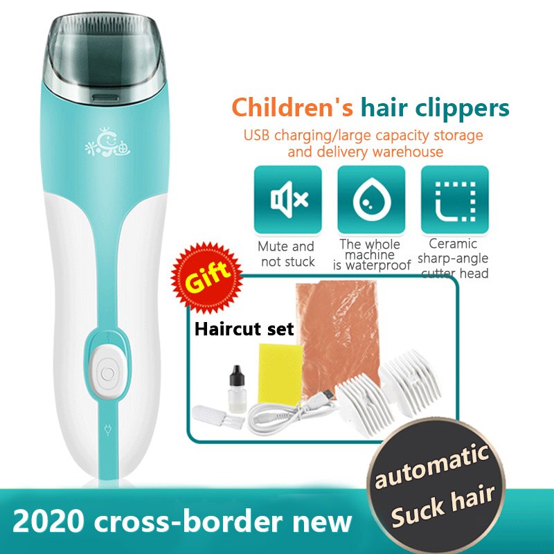 Kids Hair Suction Hair Clipper Infant Hair Trimmer Electric Toddler Waterproof Hair Clipper USB Charging Razor Shaver Cutting