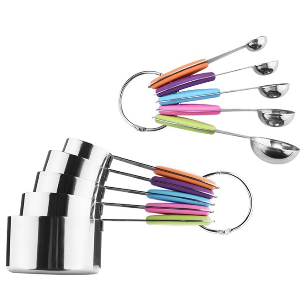 10 stuks maatbekers en lepels theelepel roestvrij staal set koffie thee