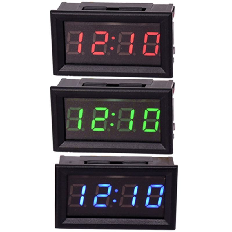 Red LED DIY Vehicle Electronic Clock KIT Car Motorcycle Timer LED Digital Display Power-off Memory Function DC4.5-30V