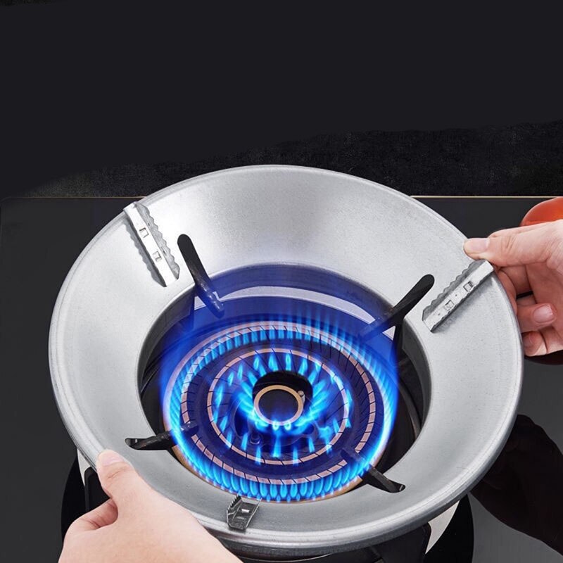 Energooszczędna osłona, ognioodporna i wiatroszczelna osłona, szyba przednia, kuchenka gazowa, wiatroodporny uchwyt, 4 otwory