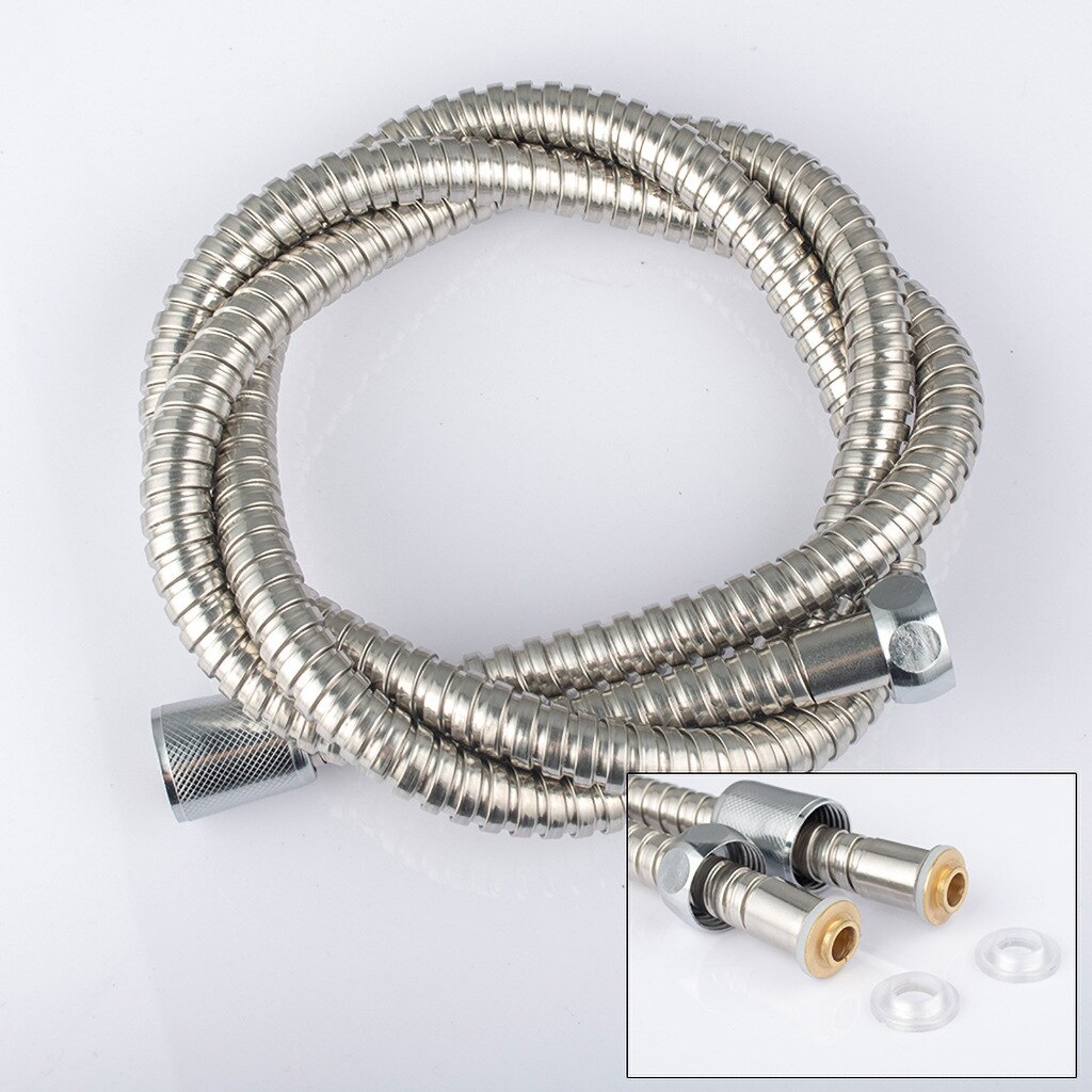 Shower Hose Pipes Fittings Shower Holder Water Pipe For Bath Stainless Steel Shower Head Bathroom Accessories: 2m double buckle