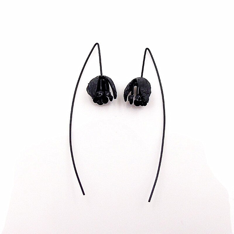 Zwarte Bloem Oorbellen Voor Vrouwen Mode-sieraden Boucle D' Oreille Dangle Brincos Minimalistische Ol Oorbellen