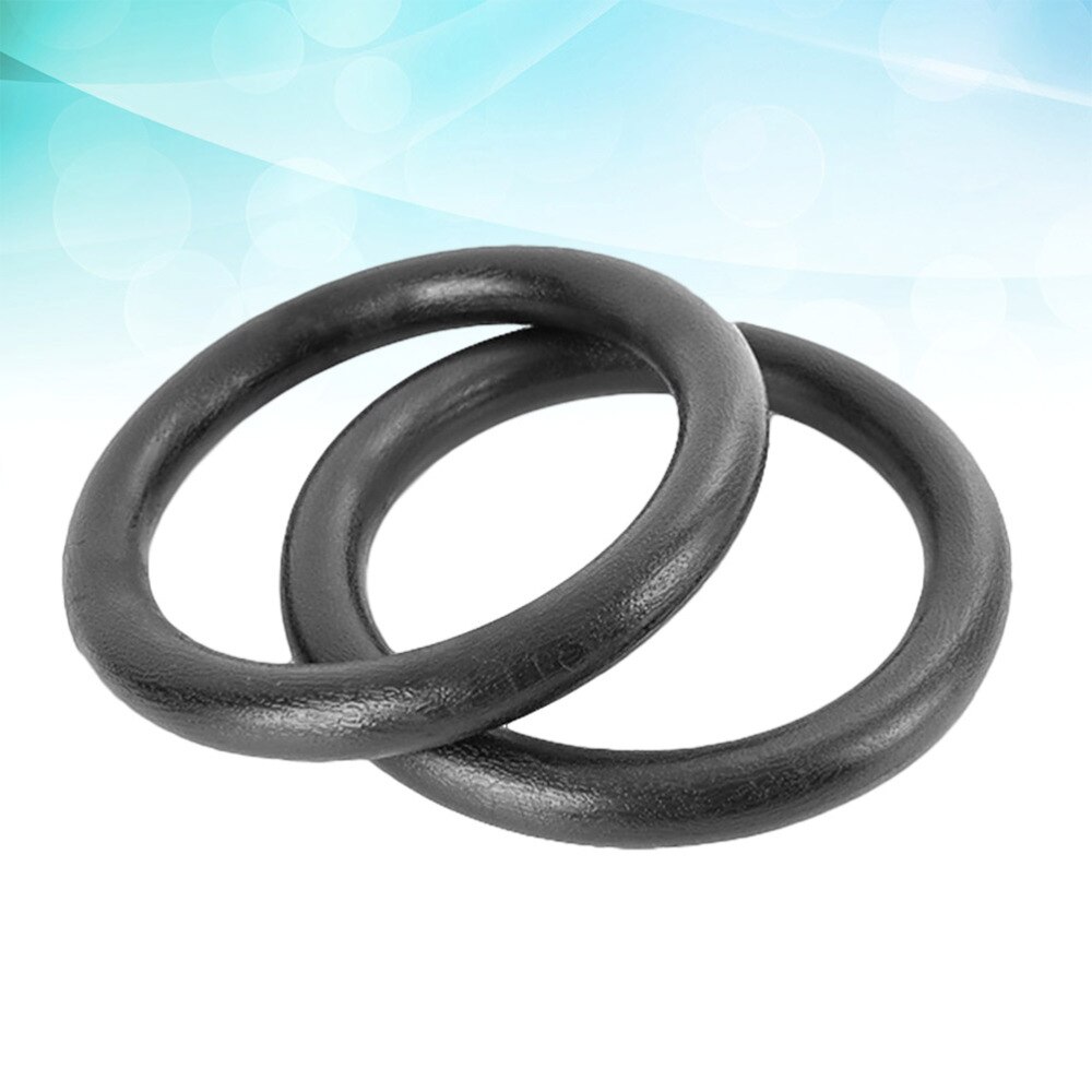 1 Pair ABS Fitness Gym Rings Olympic Gymnastic Rings Pull-up Rings for Body Strength Power Chin Up Training Workout (Black)