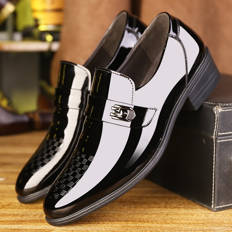 Patent Leather Loafers Men Shoes Formal Wedding Dress Shoes for Men Italian Shoe Black Men Business Leather Shoes Man