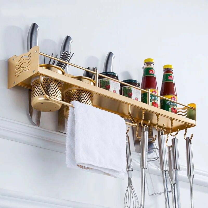 Cocina rangement de cuisine doré mur F | Stockage, espace de rangement, armoire à épices en aluminium et garde-manger, organisateurs