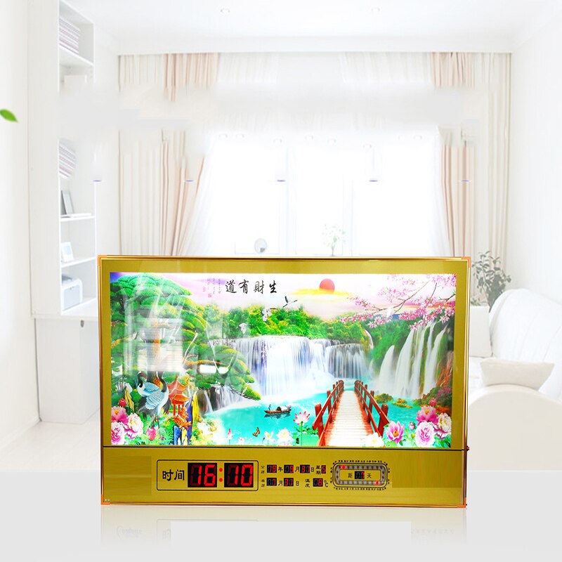 LED Digital Calendar Living Room Office Wall Clock Big Digital Decorative Painting Mute Electronic Clock