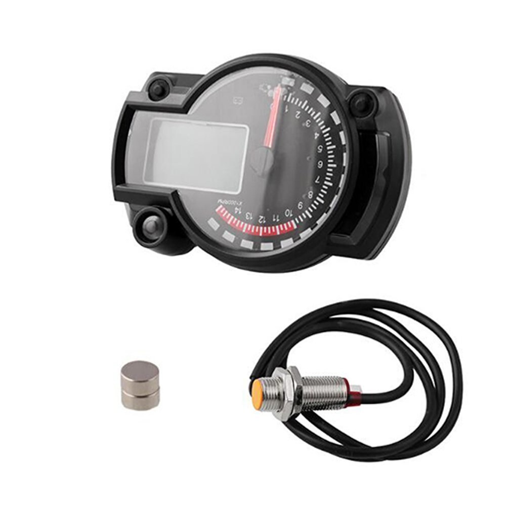 Motorfiets dubbele kilometerteller snelheidsmeter nachtlicht, universele motorfiets snelheidsmeter kilometerteller 12V nachtkijkteller kilometers tafel