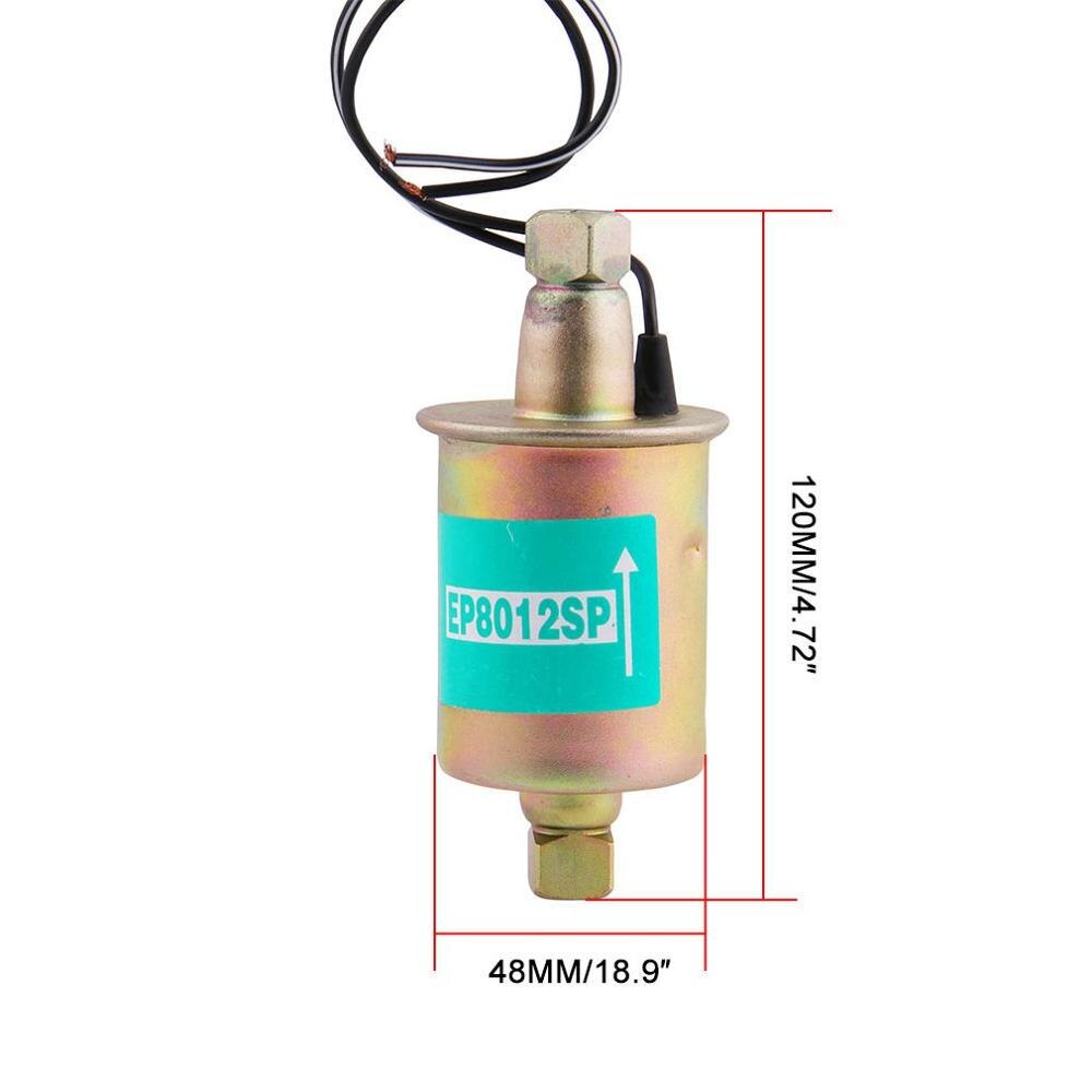 Automotive 12V Electronic Fuel Pump White Zinc Low Pressure Inline Fuel Pump Highest 12 Inches Fuel Suction