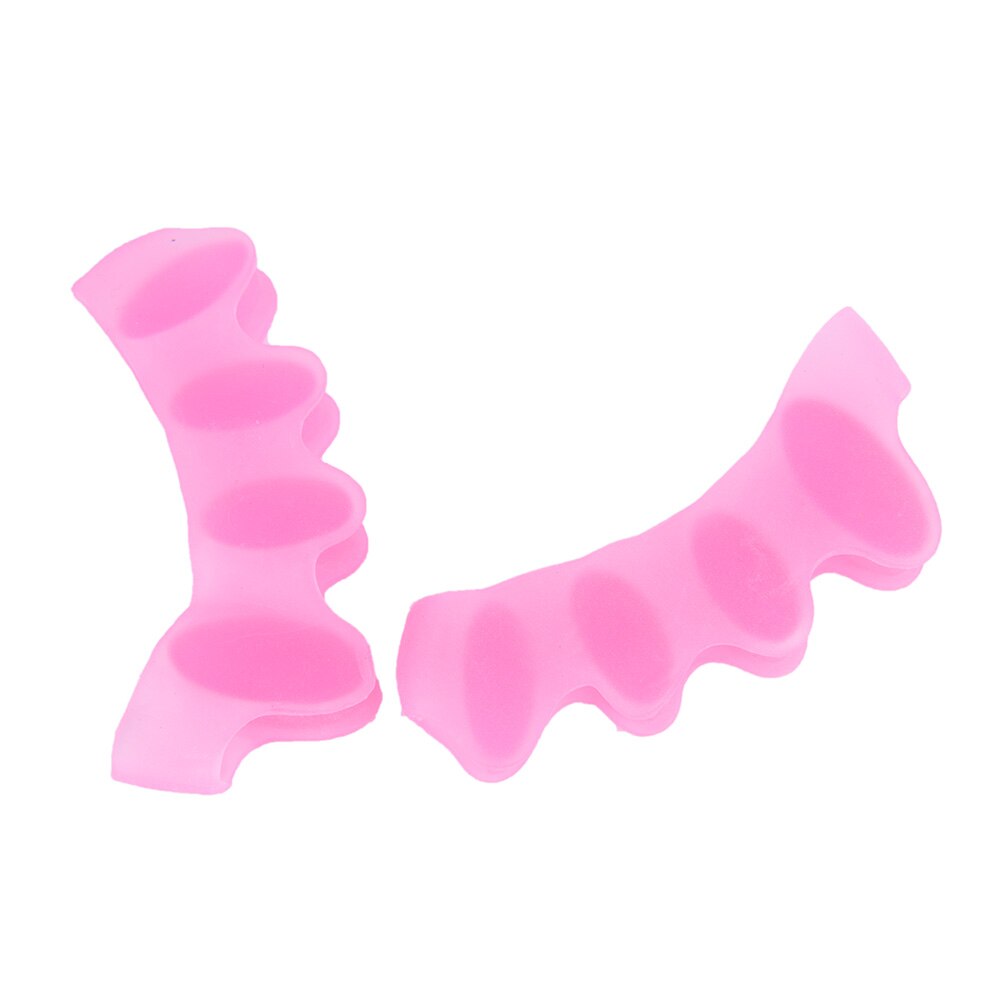 Corretor de hallux valgo de silicone, separador de cinco dedos e corretores de joanete, divisor para dedos, espalhador de pés, 1 par: Pink