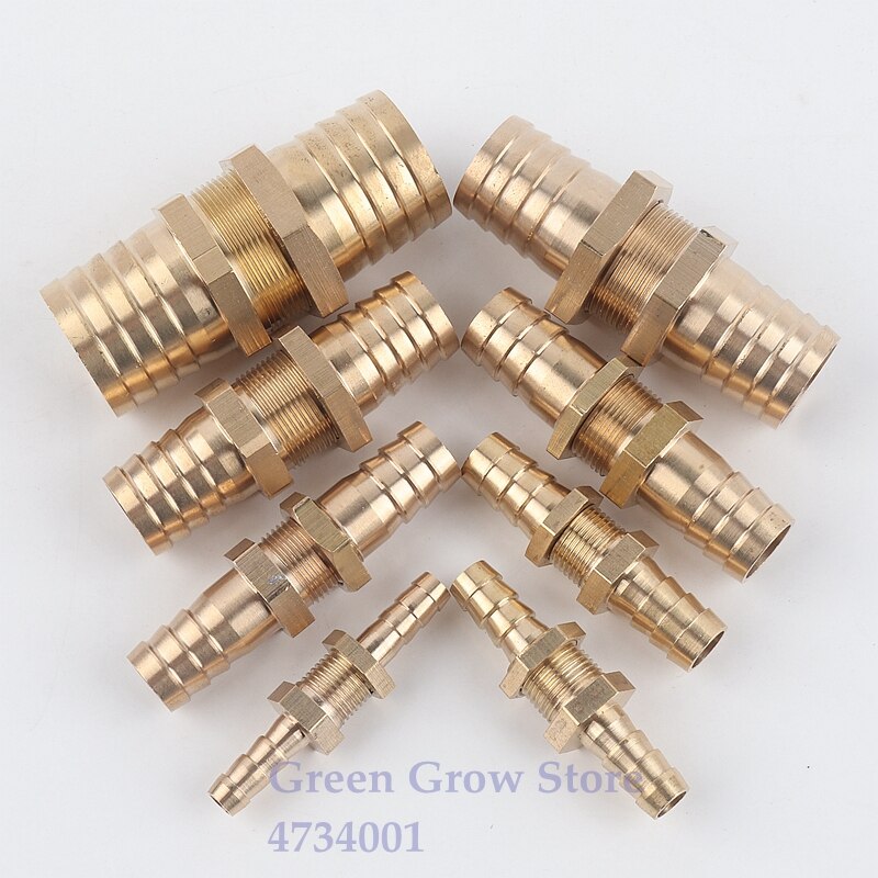 1~10pcs 6-25mm Copper Straight Connectors Hex Nut Irrigation System Aquarium Adapter Water Tank Hose Joint Air Pump Pipe Fitting