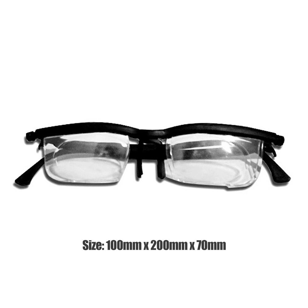 Dial Adjustable Glasses Variable Focus for Computer Reading Distance Vision Eyeglass Unisex Variable Focus Black Frame Glasses: Default Title