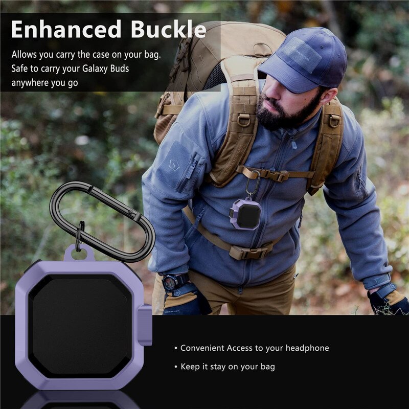 Pokrowiec na zbroję do Samsung Galaxy Buds Live/Pro/2 Case bezpieczny zamek projekt matowy pokrowiec na całe ciało Protector do Samsung Buds 2 etui