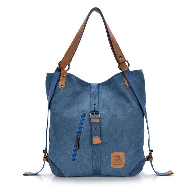 nouvelle femme sac à main dame filles décontracté toile sac à main sac à bandoulière multifonctionnel femmes sac de messager L4-2475: Bleu