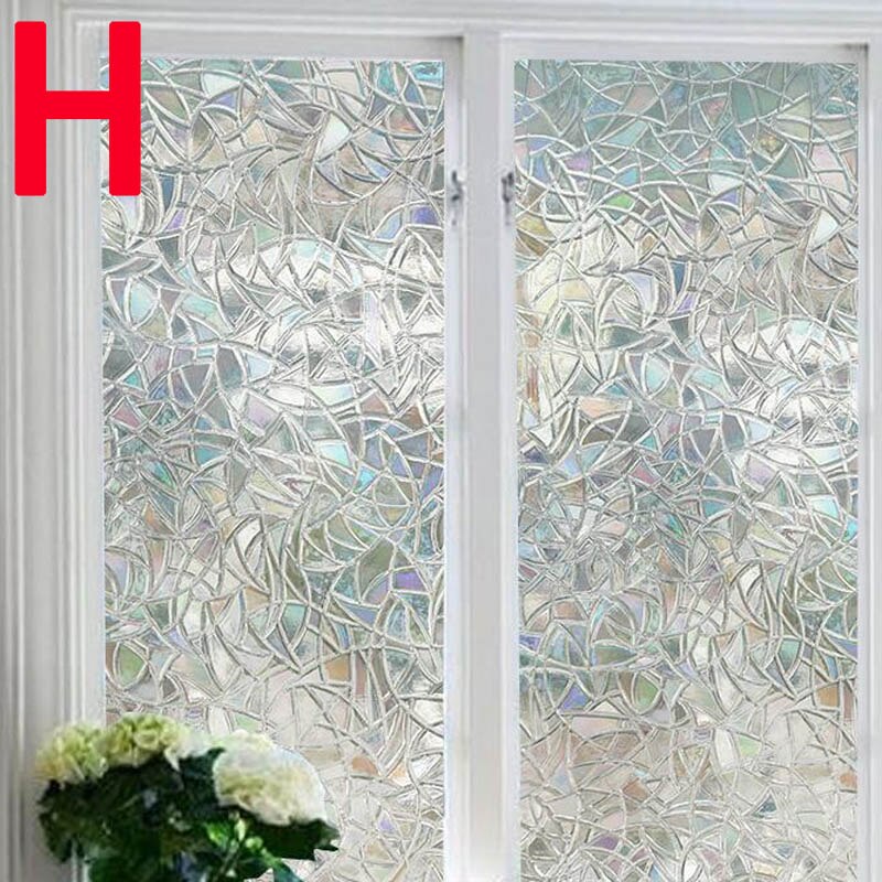 3D Window Glass Film Sticker Stained Decorative Static Clings Self-Adhesive Sticker Decal for Privacy _WK: H