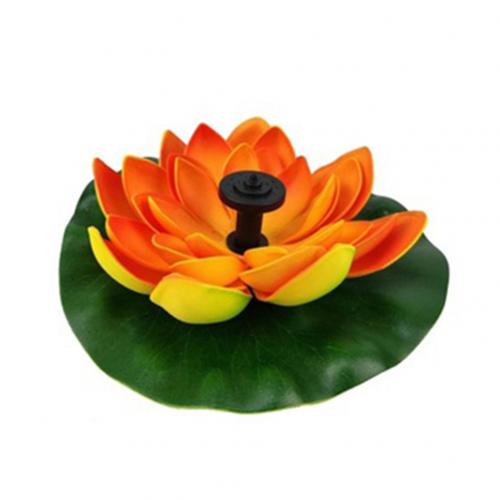 Lotus Flower Solar Power Fountain Water Pump Outdoor Courtyard Landscape Garden Pool Pond Fountain Bird Bath Waterfull Decor: Orange