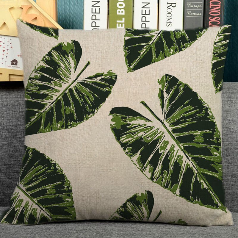 18 "Tropische Bladeren Gezellige Bank Kussen Thuis Decoratieve Kussen Met Tropische Palm Monstera Bladeren Print Voor Zomer Groen Decor: n4 26