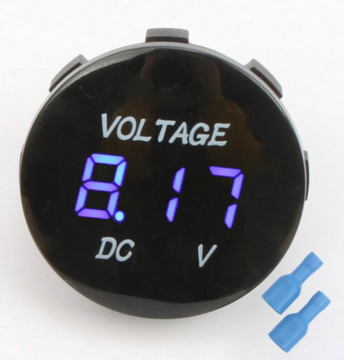 22mm LED Voltmeter Signal Lichter Digital Anzeige Messgerät Volt Spannung Meter Anzeige Lampe Tester DC 12V-24V Auto Motorrad: Blau