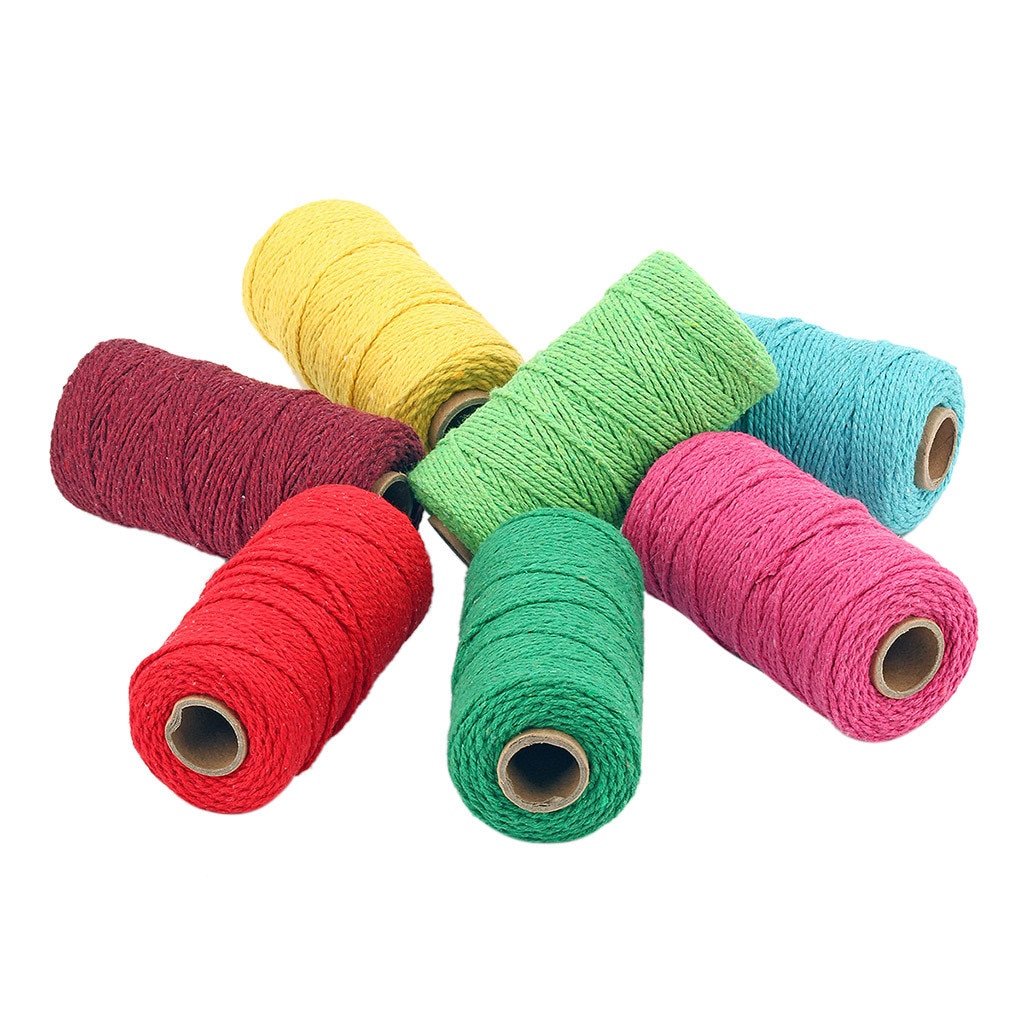 100M Lange/100Yard Pure Katoen Twisted Cord Touw Ambachten Macrame Artisan String 20 Kleuren Kan Worden Gekozen