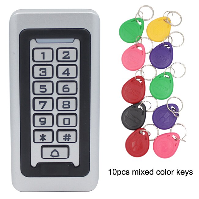 125Khz Rfid Door Access Control System IP68 Waterproof Silicone Keypad Standalone Proximity Card Reader With 2000 User: AC and 10 Key