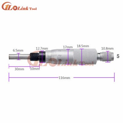 Produktbild von Kompaktes Rundnadel-Mikrometer 0–25 Mm, 0,01 Mm Genauigkeit – Mit Rändelschraube Für Feineinstellungen An Werkzeugmaschinen