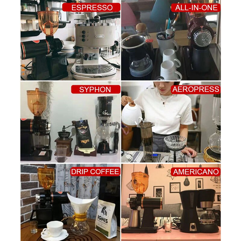 Professionele Elektrische Koffieboon Grinder Maker Voor Espresso Drip Koffie Franse Pers Sifon Mokka Koffie Molen Machine 220V 110V